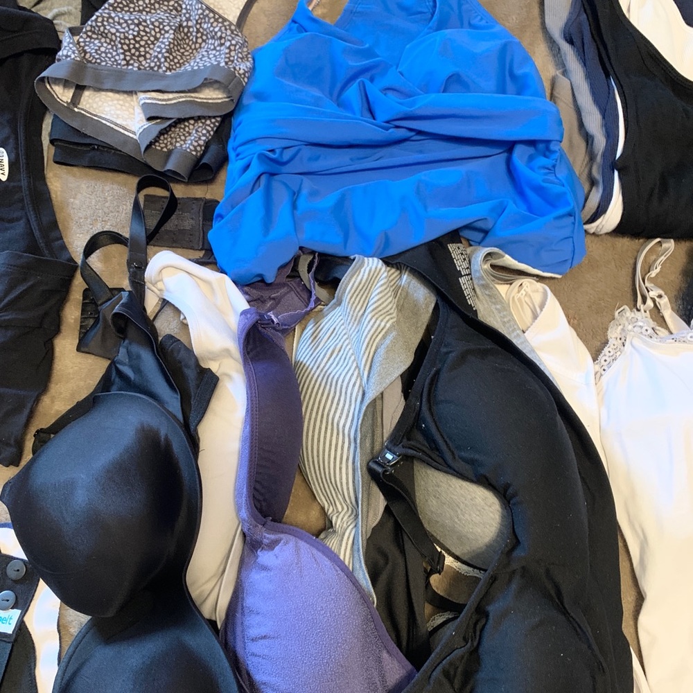 Lot of maternity/ nursing bras, maternity and postpartum support garments